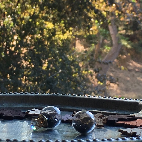 Black Star Confetti Double Stud Earrings - Picture 5 of 5